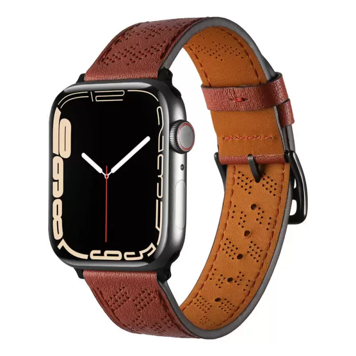 ​​​Apple Watch 38mm Metal Tokalı Hermes Deri Kordon Strap Pu Deri Akıllı Saat Kordon Kayış