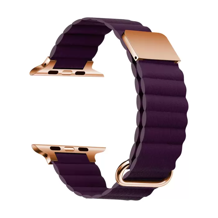 ​​​Apple Watch 42mm 10.Nesil KRD-78 PU Deri Kordon Strap Kayış