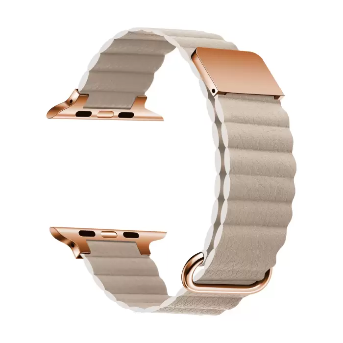 ​​​Apple Watch 42mm 10.Nesil KRD-78 PU Deri Kordon Strap Kayış