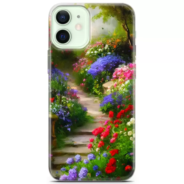 Apple iPhone 12 Uyumlu Kılıf Opus 16 Japon Bahçesi Hediyelik Kılıf Earth