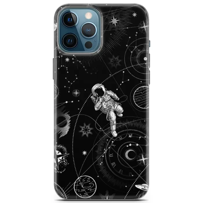 Apple iPhone 12 Pro Max Uyumlu Kılıf Opus 13 Astronaut on The Moon  Case Kapak Spring
