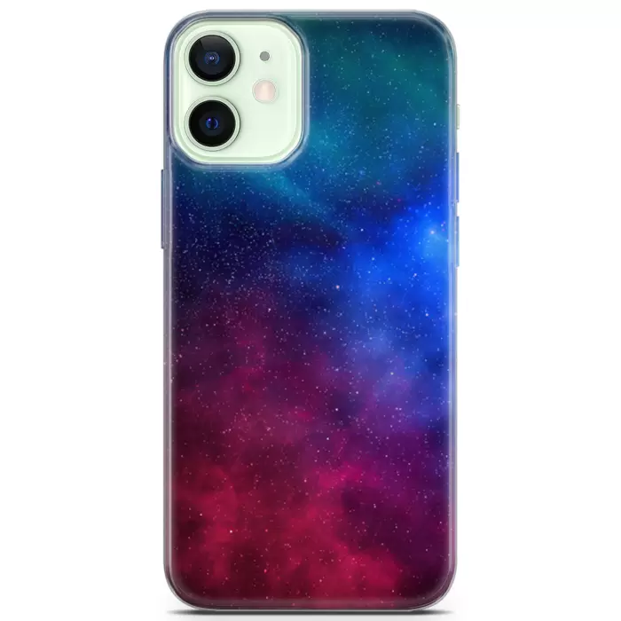 Apple iPhone 12 Uyumlu Kılıf Opus 05 Colorful Space Yıldızlar Koruma Kılıfı Gold