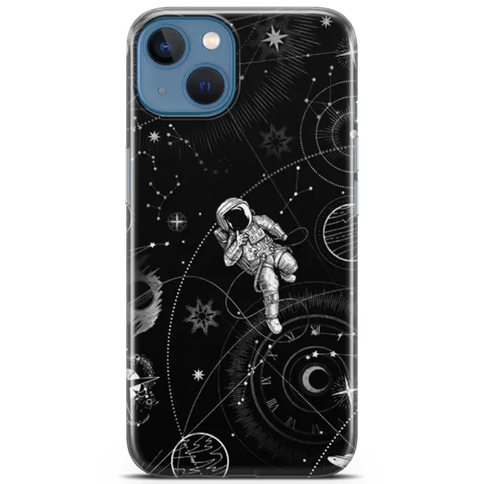 Apple iPhone 13 Uyumlu Kılıf Opus 13 Astronaut on The Moon  Case Kapak Spring