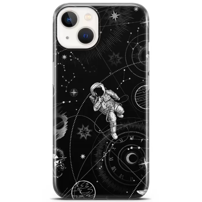 Apple iPhone 13 Mini Uyumlu Kılıf Opus 13 Astronaut on The Moon  Case Kapak Spring