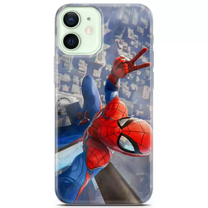 Apple iPhone 12 Uyumlu Kılıf Opus 21 Spiderman Tablo Darbe Önleyici Kapak Sunset