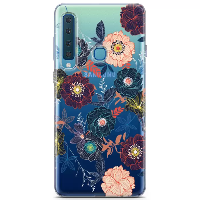 Samsung Galaxy A9 2018 Uyumlu Kılıf Clear Botanik Bahçesi Kapak