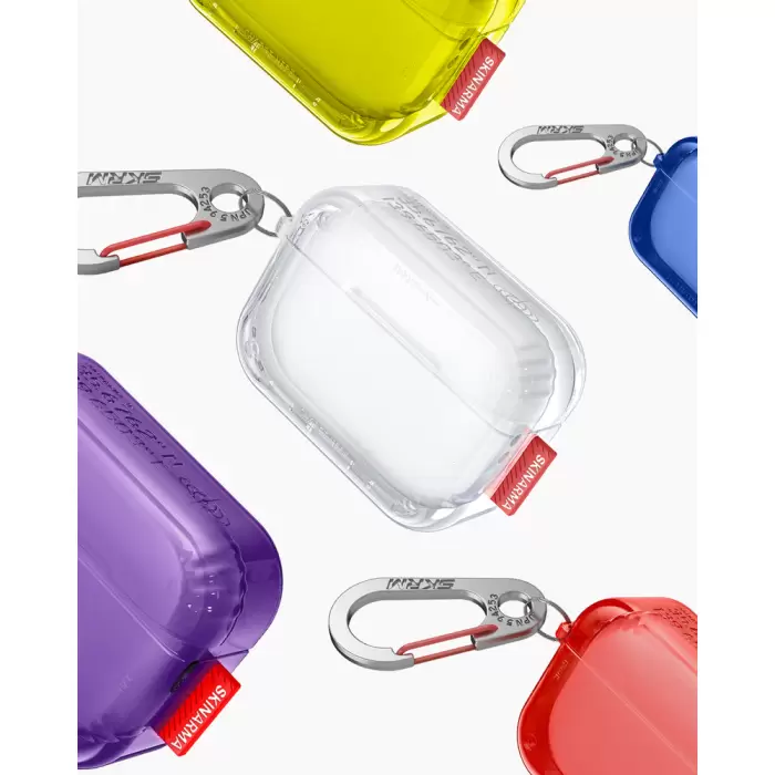 Apple Airpods Pro 2 Kılıf Skinarma Şeffaf Renkli Airbagli Tasarım Saido Kılıf