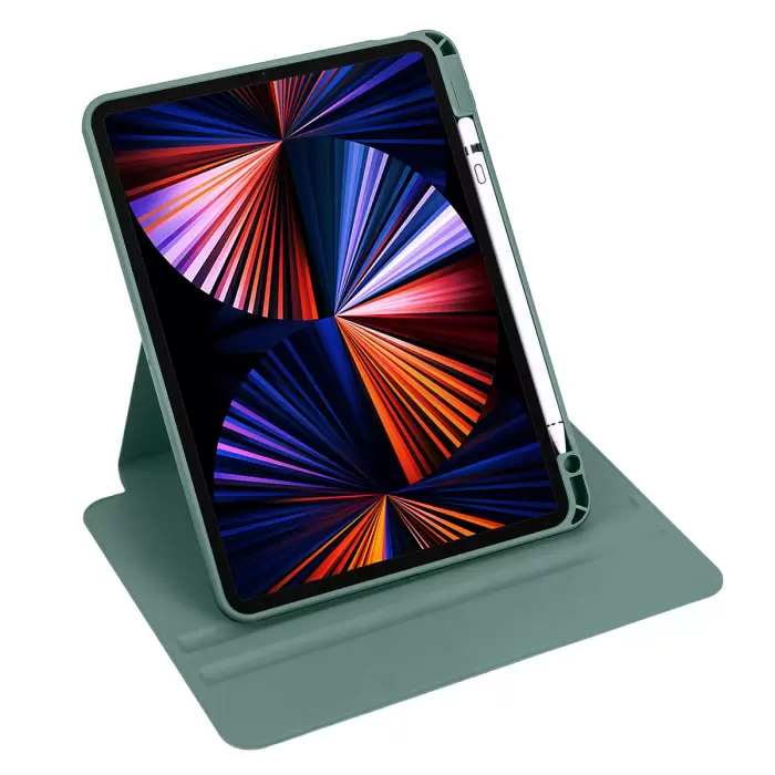 Apple iPad 10.2 2021 (9.Nesil) Kılıf Lopard Termik Kalem Bölmeli Dönebilen Standlı Kılıf