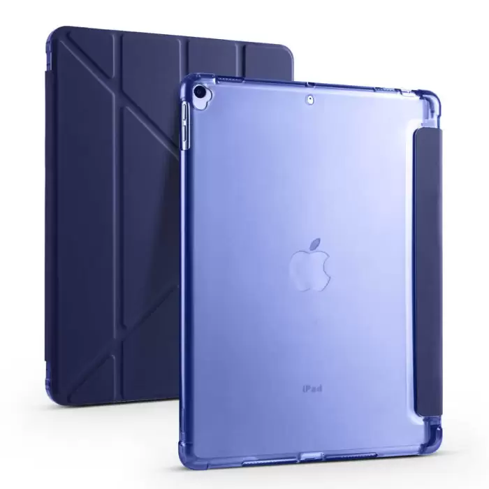 Apple iPad 10.2 2021 (9.Nesil) Kılıf Lopard Tri Folding Kalem Bölmeli Standlı Kılıf