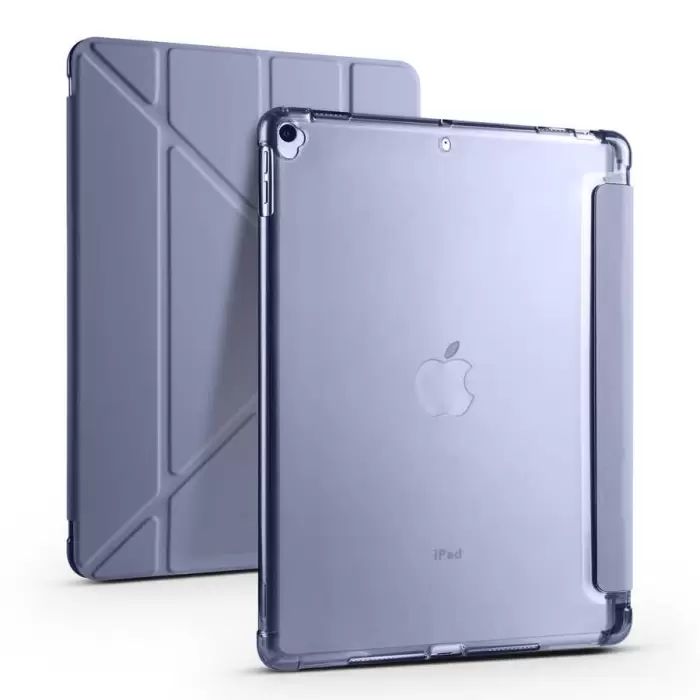 iPad 10.2 2021 (9.Nesil) Kılıf  Tri Folding Kalem Bölmeli Standlı Kılıf