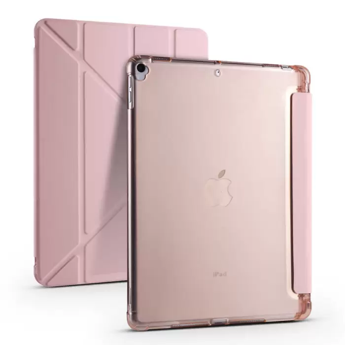 Apple iPad 10.2 2021 (9.Nesil) Kılıf Lopard Tri Folding Kalem Bölmeli Standlı Kılıf