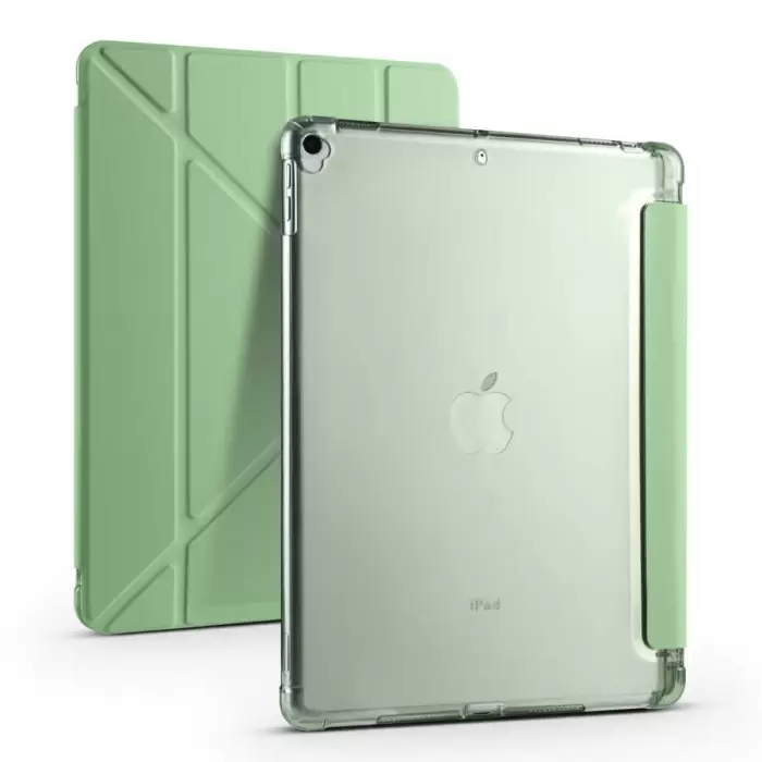 Apple iPad 10.2 2021 (9.Nesil) Kılıf Lopard Tri Folding Kalem Bölmeli Standlı Kılıf