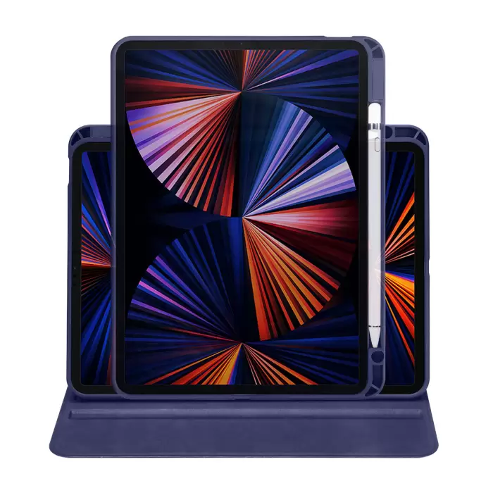 Apple iPad 10.2 (8.Nesil) Kılıf Lopard Termik Kalem Bölmeli Dönebilen Standlı Kılıf