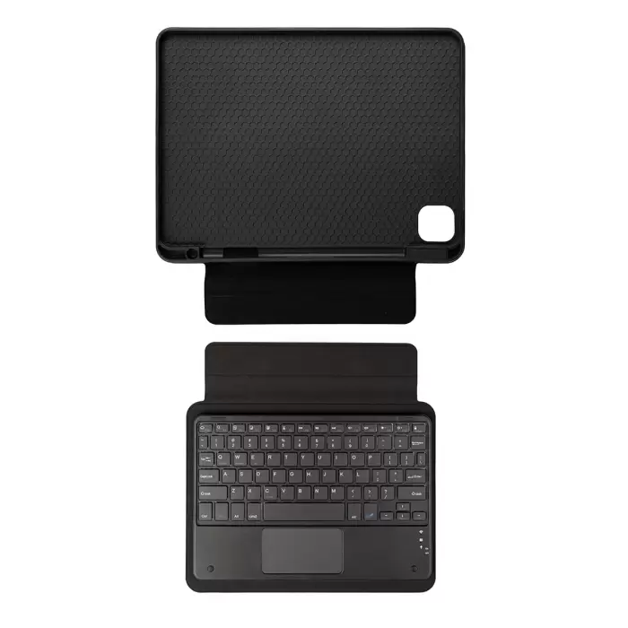 Apple iPad Air 10.9 2020 (4.Nesil) Lopard Border Keyboard Bluetooh Bağlantılı Standlı Klavyeli Tablet Kılıfı