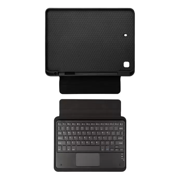 Apple iPad 10.2 (8.Nesil) Lopard Border Keyboard Bluetooh Bağlantılı Standlı Klavyeli Tablet Kılıfı
