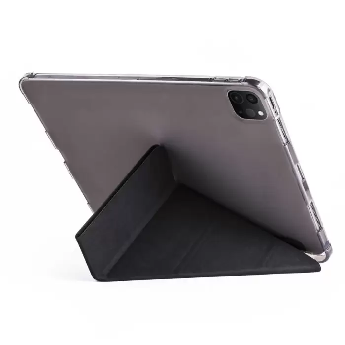 Apple iPad Pro 12.9 2021 (5.Nesil) Kılıf Lopard Tri Folding Kalem Bölmeli Standlı Kılıf