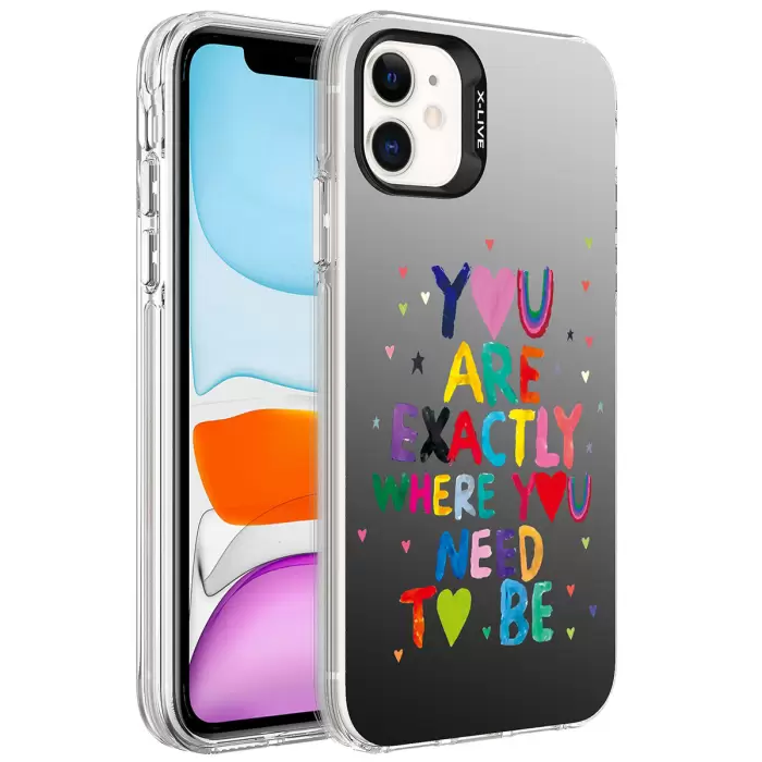 iPhone 11 Kılıf Desenli  Silver Sert Kapak