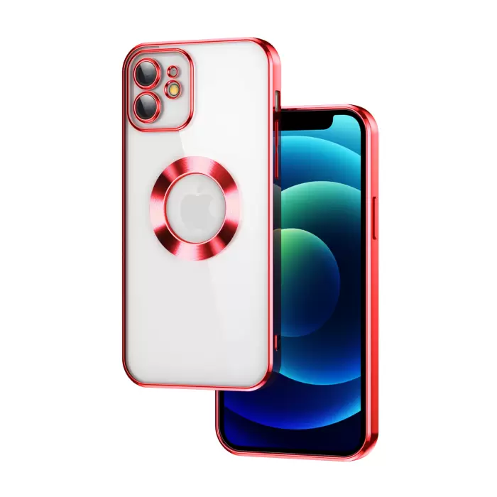 Apple iPhone 11 Kamera Lens Korumalı Şeffaf Renkli Logo Gösteren Parlak Omega Kapak