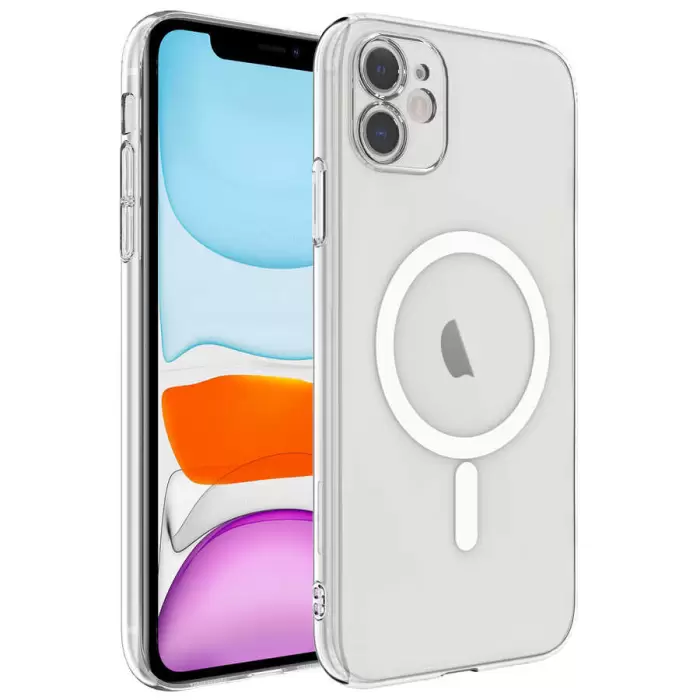Apple iPhone 11 Kılıf Kamera Korumalı Porto Silikon Magsafe Uyumlu Sert Pc Kapak