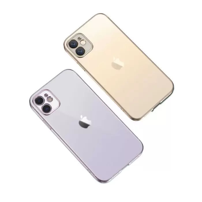 iPhone 11 Kılıf  Mat Gbox Silikon Kapak İnce Mat Arka Yüzey Elektroplatin