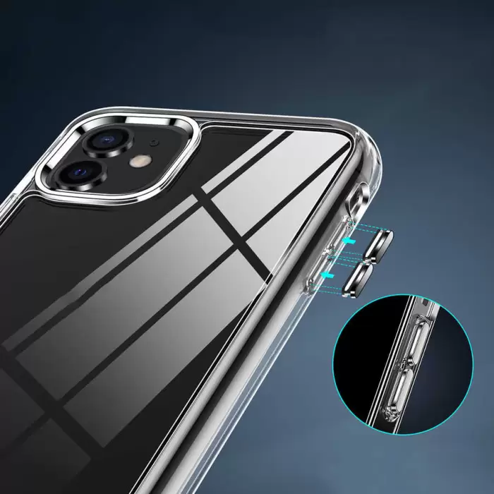 Apple iPhone 11 Kılıf Standlı Şeffaf Silikon Lopard L-Stand Kapak