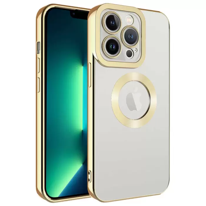 iPhone 11 Pro Kamera Lens Korumalı Şeffaf Renkli Logo Gösteren Parlak Omega Kapak