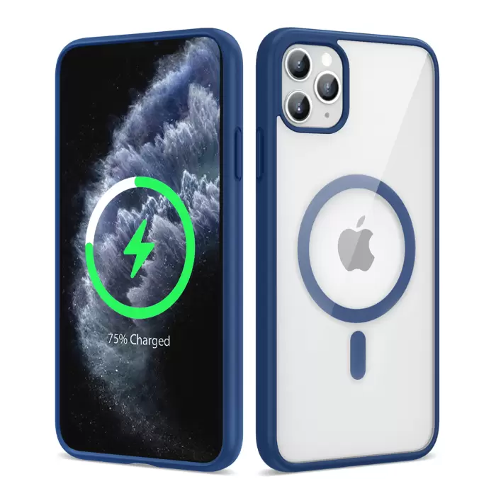 Apple iPhone 11 Pro Kılıf Kılıf Sert Silikon Magsafe Şarj Destekli Tam Koruma Renkli Ege Kapak