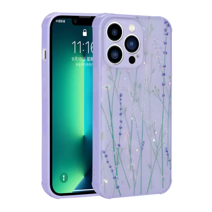 Apple iPhone 11 Pro Kılıf Simli Desenli Kamera Korumalı Parlak Lopard Popy Kapak