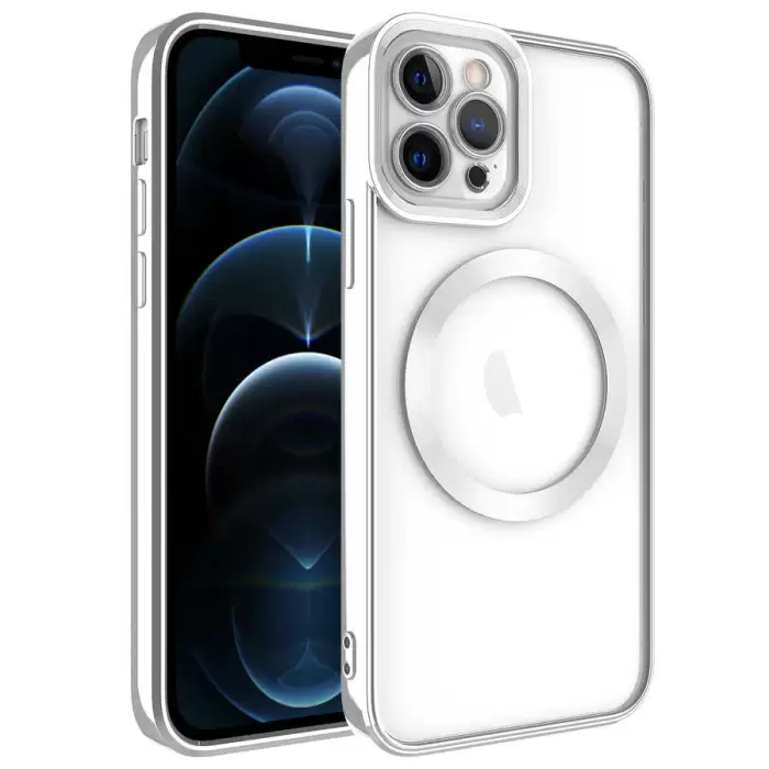 Apple iPhone 11 Pro Max Kılıf Magsafe Wireless Şarj Özellikli Lopard Setro Silikon