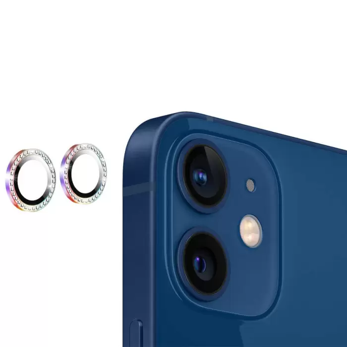 Apple iPhone 12 CL-06 Lens Koruma Parlak Renkli Kamera Koruyucu CL-08