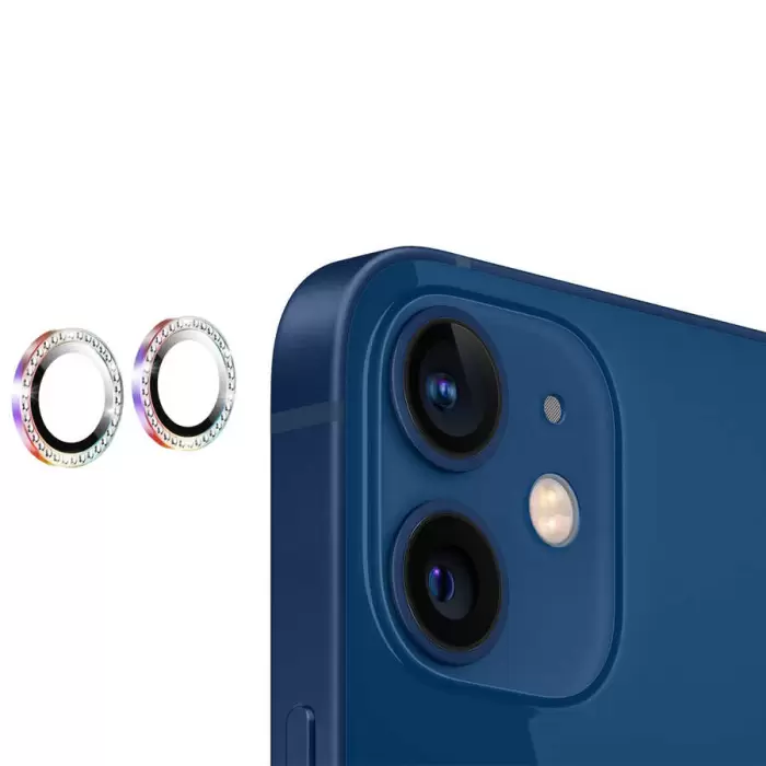 iPhone 12 CL-06 Lens Koruma Parlak Renkli Kamera Koruyucu CL-08