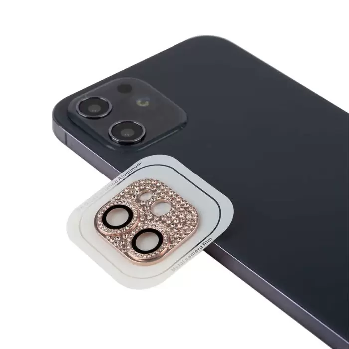 iPhone 12 CL-08 Lens Koruma Parlak Renkli Kamera Koruyucu CL-08