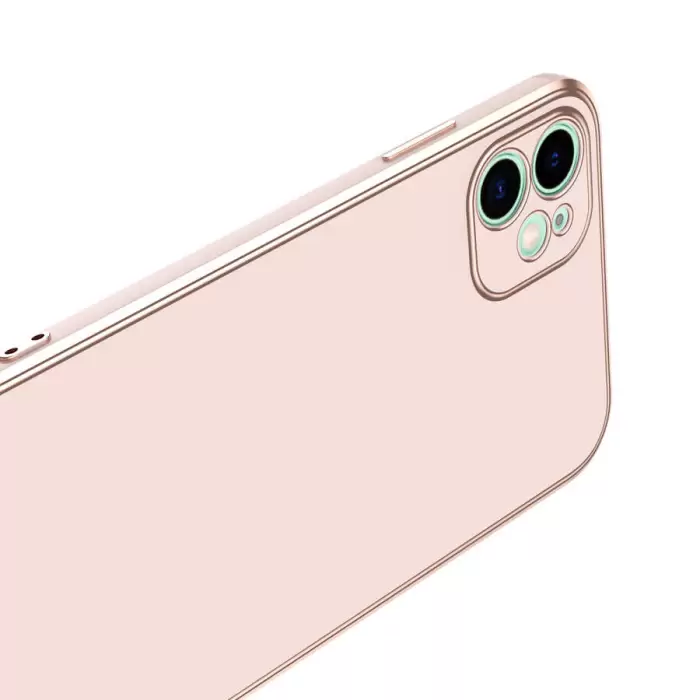 Apple iPhone 12 Kılıf Lopard Parlak Kenarlı Altın Işlemeli Kamera Korumalı Kapak Bark