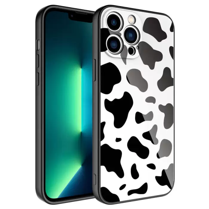 Apple iPhone 12 Pro Kılıf Kamera Korumalı Desenli Sert Silikon Lopard Epoksi Kapak