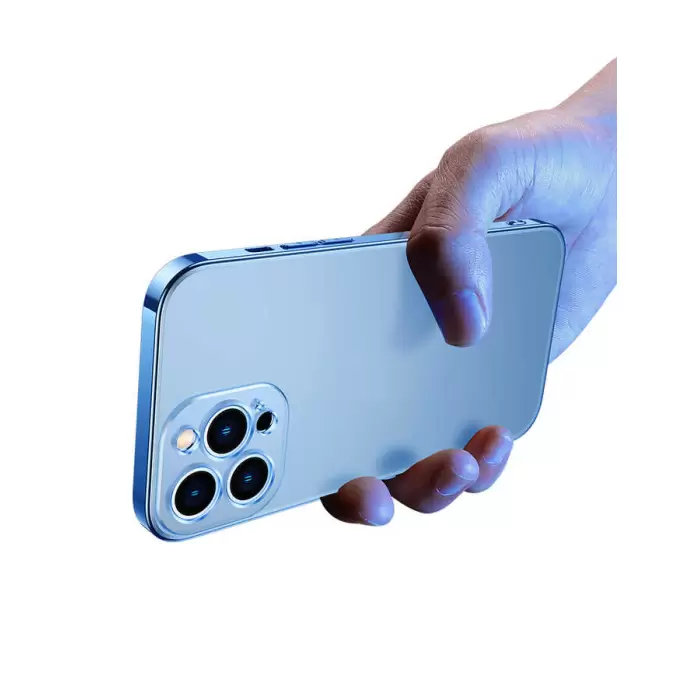 Apple iPhone 12 Pro Mat Kenarlı Sert Kamera Korumalı Arkası Parlak Kılıf Bobo