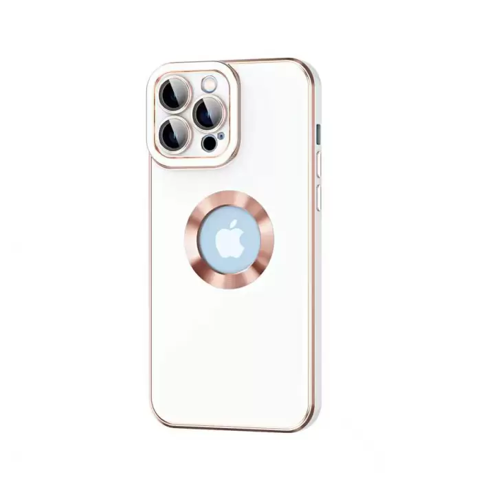 Apple iPhone 12 Pro Uyumlu Kılıf Logo Gösteren Halkalı Kamera Lens Cam Korumalı Kongo Kapak
