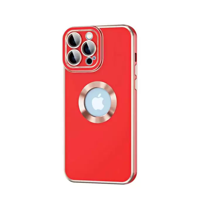 Apple iPhone 12 Pro Uyumlu Kılıf Logo Gösteren Halkalı Kamera Lens Cam Korumalı Kongo Kapak
