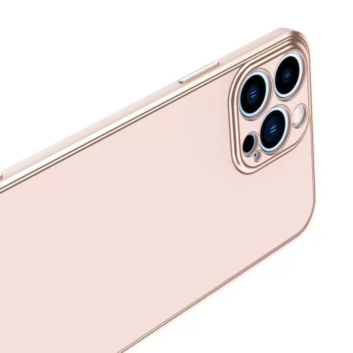 Apple iPhone 12 Pro Kılıf Lopard Parlak Kenarlı Altın Işlemeli Kamera Korumalı Kapak Bark