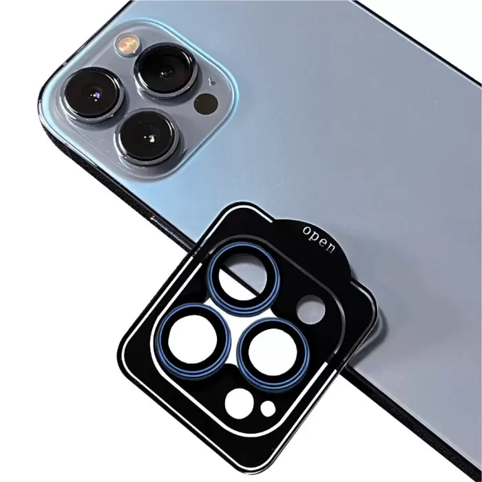 Apple iPhone 12 Pro Lopard CL-11 Safir Parmak İzi Bırakmayan Anti-Reflective Lens Koruma Parlak Renkli Kamera Koruyucu CL-08