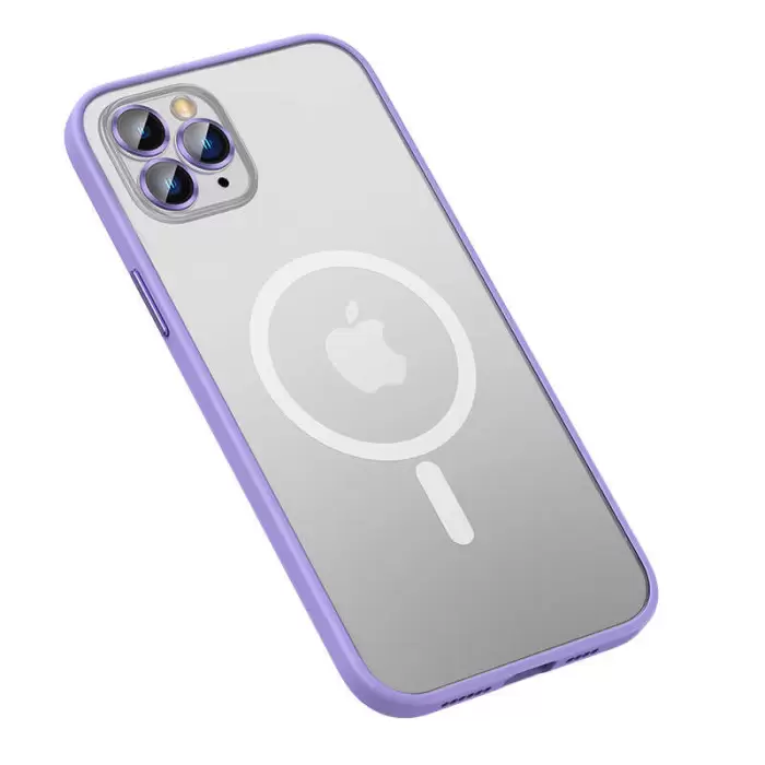 Apple iPhone 12 Pro Max Kılıf Uyumlu Kamera Lens Korumali Magsafe Destekli Sert Mika Mokka