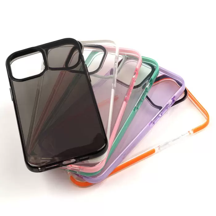 Apple iPhone 12 Pro Max Uyumlu Kılıf Renkli Transparan Geçişli Parlak Kapak Punto