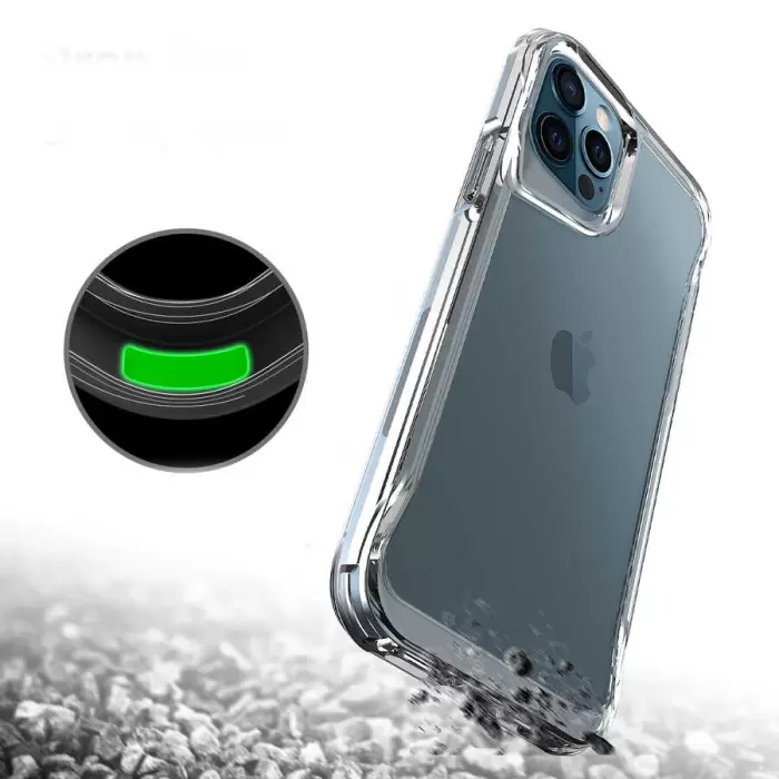 iPhone 12 Pro Max Uyumlu Pürüssüz Sert Kapak Kamera Yükseltili Şeffaf Darbe Emici Ultra Koruma