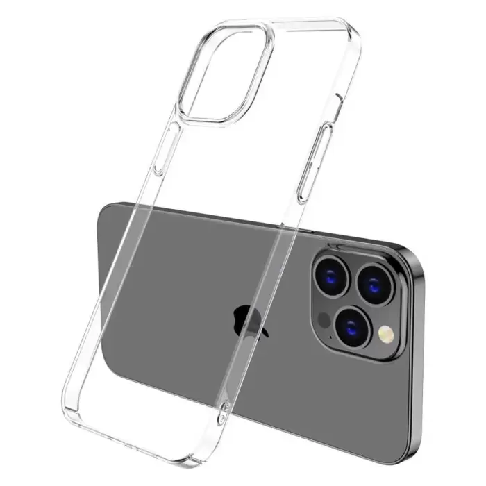 Apple iPhone 12 Pro Max Kapak Hassas Buton Uyumlu Şeffaf Sert Pürüssüz Kılıf Vonn