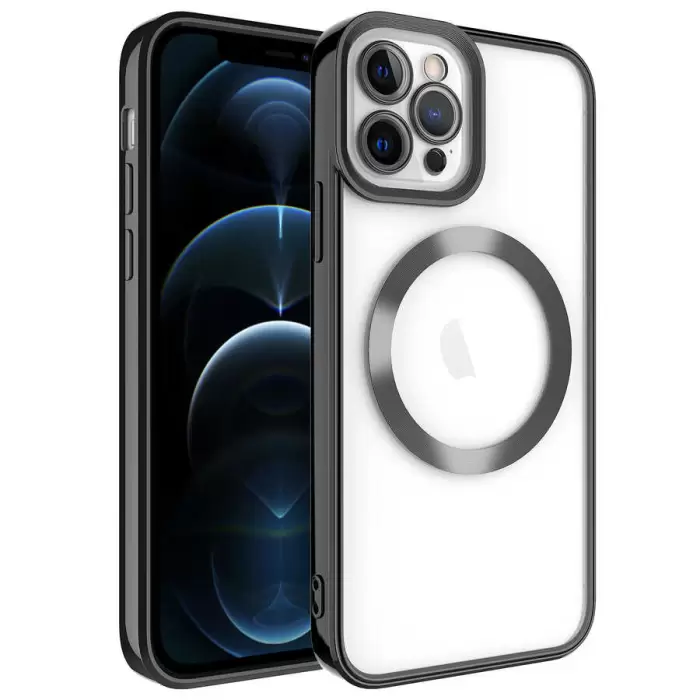 Apple iPhone 12 Pro Max Kılıf Magsafe Wireless Şarj Özellikli Lopard Setro Silikon