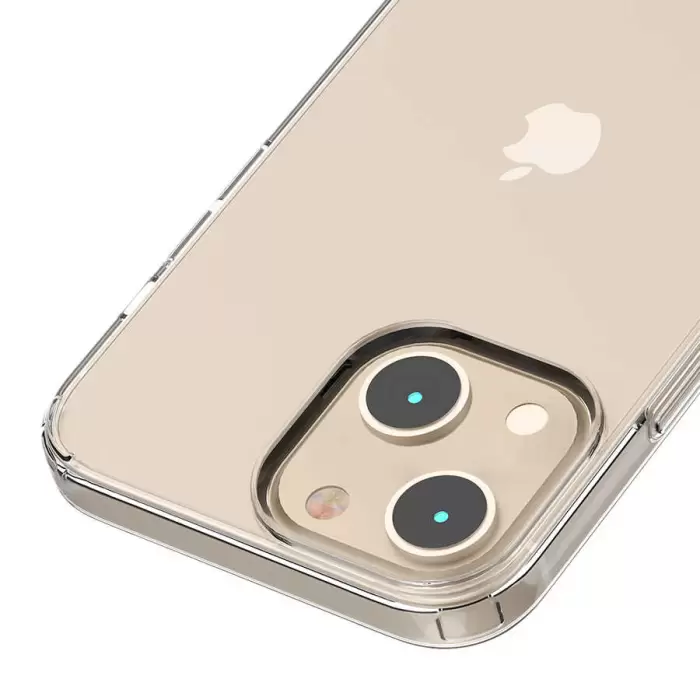 Apple iPhone 13 Coss Sert Darbe Emici Silikon Şeffaf Kamera Korumalı Arka Kapak