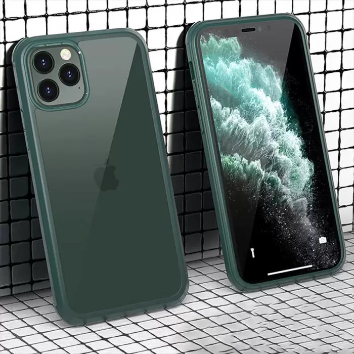 Apple iPhone 13 Kılıf Lopard Dor Silikon Temperli Cam Kapak