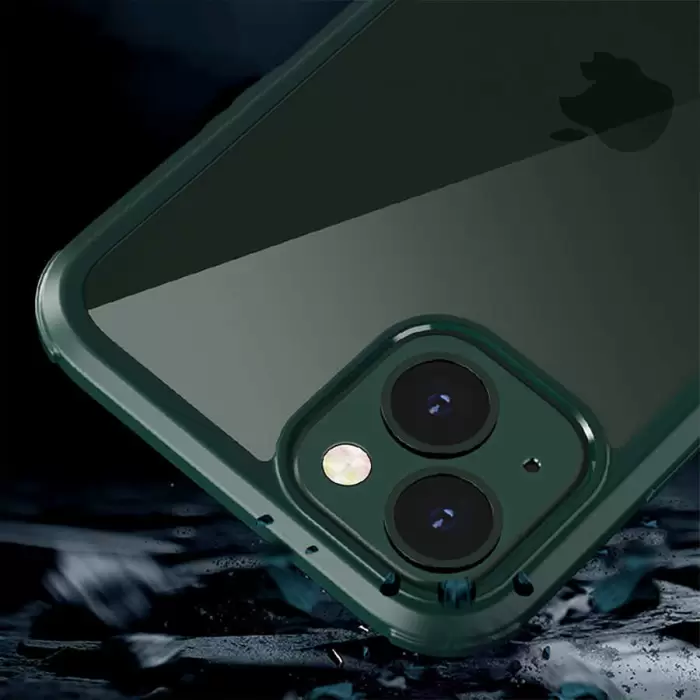 Apple iPhone 13 Kılıf Lopard Dor Silikon Temperli Cam Kapak