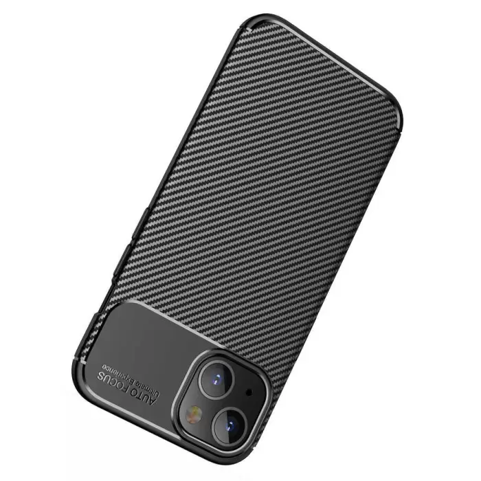 Apple iPhone 13 Kılıf Lopard Kamera Korumalı Karbon Desenli Negro Kapak Orijinal Yüzey Kılıf