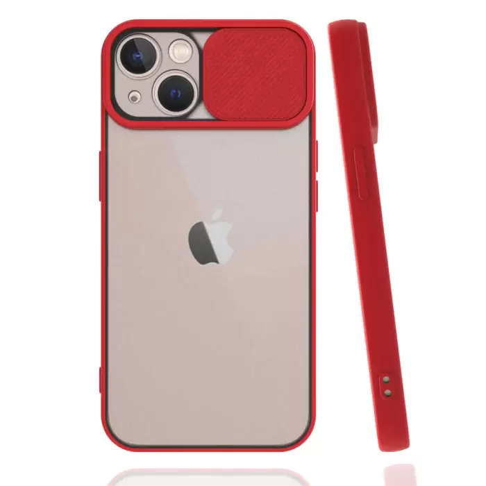 Apple iPhone 13 Kılıf Lopard Slayt Sürgülü Kamera Korumalı Renkli Silikon Kapak