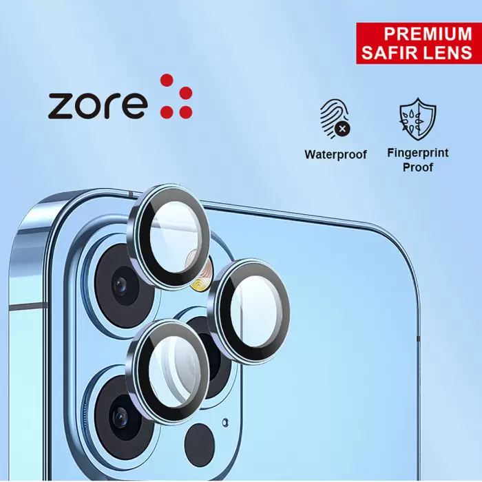 Apple iPhone 13 Lopard CL-12 Premium Safir Parmak İzi Bırakmayan Anti-Reflective Lens Koruma Parlak Renkli Kamera Koruyucu CL-08